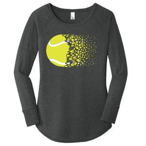 Tennis Graphic Girls Tennis Heart Love Tennis Player Women's Perfect Tri Tunic Long Sleeve Shirt