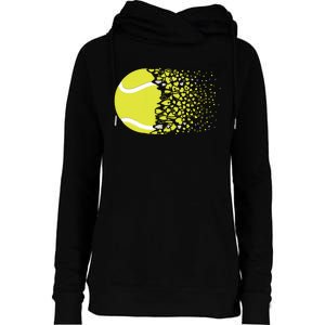 Tennis Graphic Girls Tennis Heart Love Tennis Player Womens Funnel Neck Pullover Hood