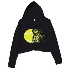 Tennis Graphic Girls Tennis Heart Love Tennis Player Crop Fleece Hoodie