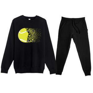 Tennis Graphic Girls Tennis Heart Love Tennis Player Premium Crewneck Sweatsuit Set