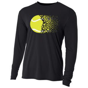 Tennis Graphic Girls Tennis Heart Love Tennis Player Cooling Performance Long Sleeve Crew