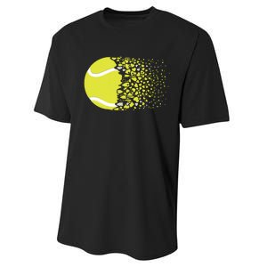 Tennis Graphic Girls Tennis Heart Love Tennis Player Performance Sprint T-Shirt