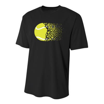 Tennis Graphic Girls Tennis Heart Love Tennis Player Youth Performance Sprint T-Shirt