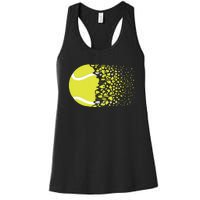 Tennis Graphic Girls Tennis Heart Love Tennis Player Women's Racerback Tank