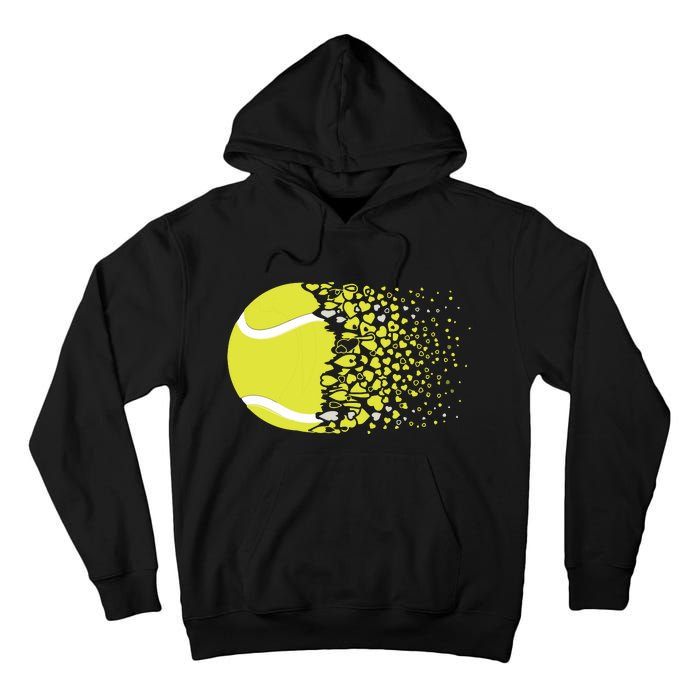 Tennis Graphic Girls Tennis Heart Love Tennis Player Tall Hoodie