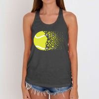 Tennis Graphic Girls Tennis Heart Love Tennis Player Women's Knotted Racerback Tank