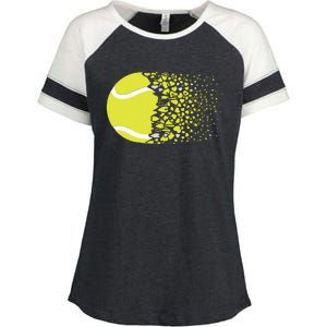 Tennis Graphic Girls Tennis Heart Love Tennis Player Enza Ladies Jersey Colorblock Tee