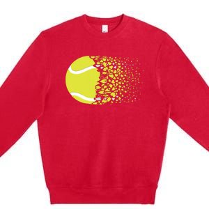 Tennis Graphic Girls Tennis Heart Love Tennis Player Premium Crewneck Sweatshirt