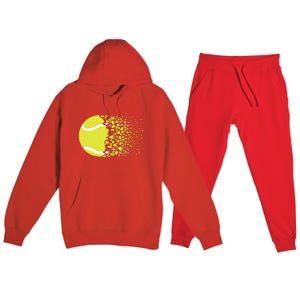 Tennis Graphic Girls Tennis Heart Love Tennis Player Premium Hooded Sweatsuit Set