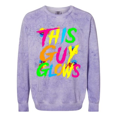 This Guy Glows Cute Party Team Colorblast Crewneck Sweatshirt