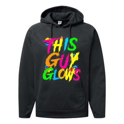 This Guy Glows Cute Party Team Performance Fleece Hoodie