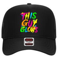 This Guy Glows Cute Party Team High Crown Mesh Back Trucker Hat