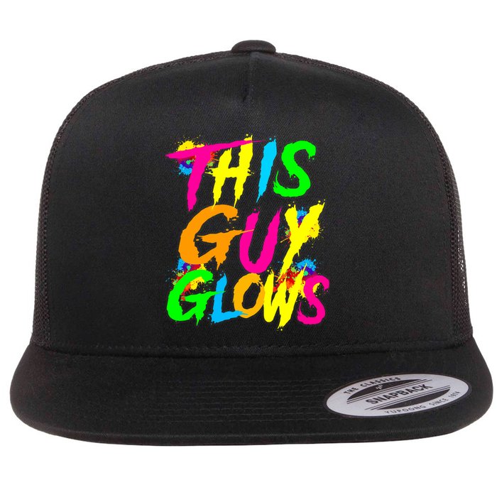 This Guy Glows Cute Party Team Flat Bill Trucker Hat