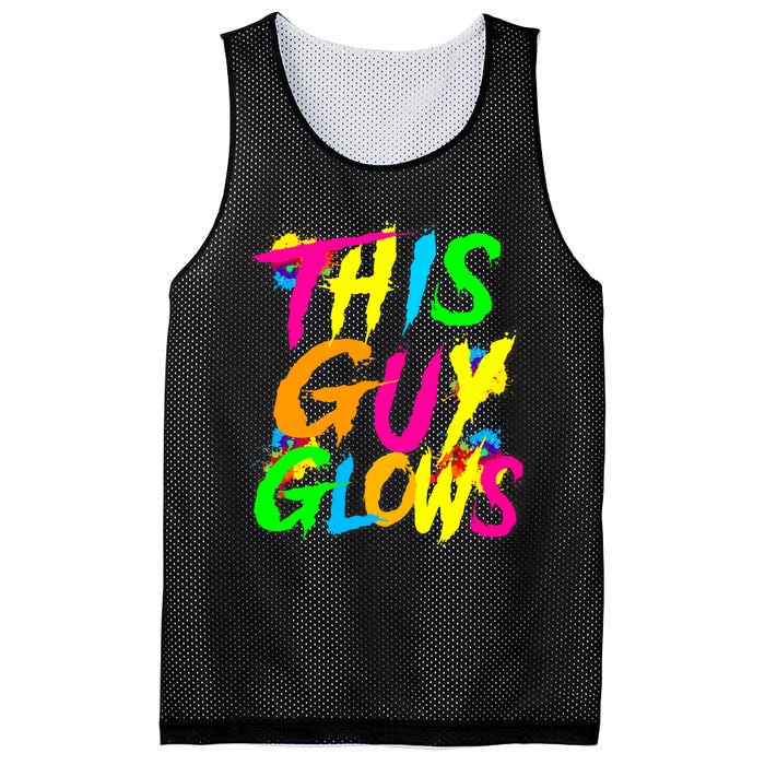 This Guy Glows Cute Party Team Mesh Reversible Basketball Jersey Tank