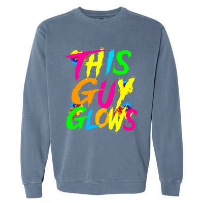 This Guy Glows Cute Party Team Garment-Dyed Sweatshirt