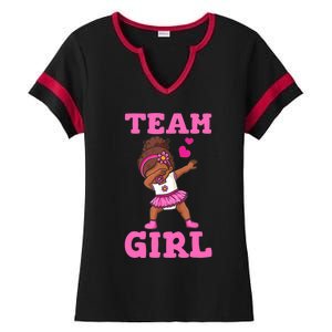 Team Girl Gender Reveal Party Team Pink Baby Announcement Ladies Halftime Notch Neck Tee