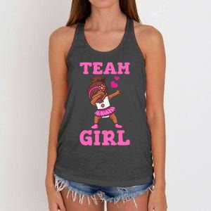 Team Girl Gender Reveal Party Team Pink Baby Announcement Women's Knotted Racerback Tank