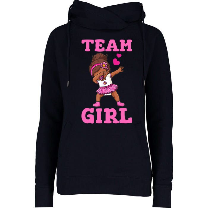 Team Girl Gender Reveal Party Team Pink Baby Announcement Womens Funnel Neck Pullover Hood