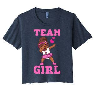 Team Girl Gender Reveal Party Team Pink Baby Announcement Women's Crop Top Tee