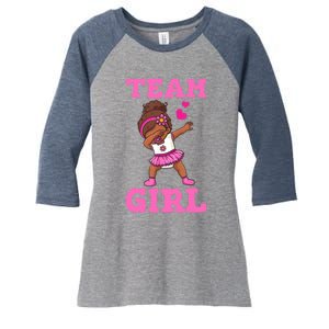 Team Girl Gender Reveal Party Team Pink Baby Announcement Women's Tri-Blend 3/4-Sleeve Raglan Shirt