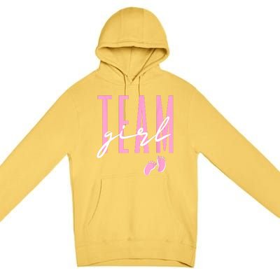 Team Girl Gender Reveal Baby Shower Pink Or Blue Premium Pullover Hoodie