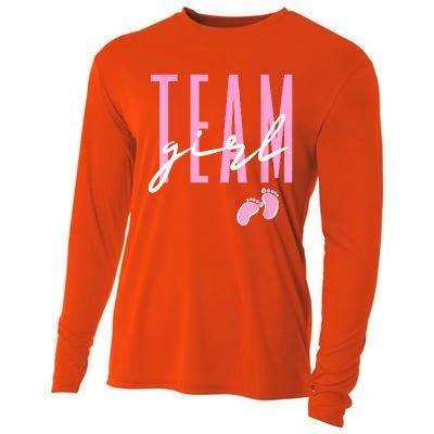 Team Girl Gender Reveal Baby Shower Pink Or Blue Cooling Performance Long Sleeve Crew