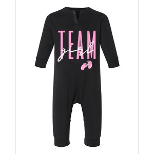 Team Girl Gender Reveal Baby Shower Pink Or Blue Infant Fleece One Piece