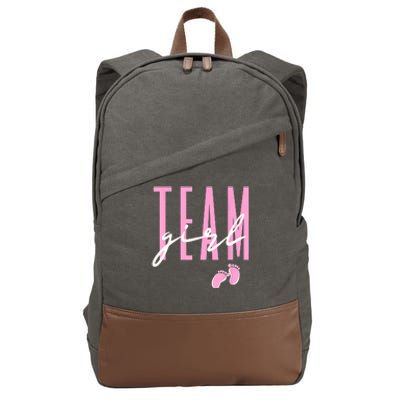 Team Girl Gender Reveal Baby Shower Pink Or Blue Cotton Canvas Backpack