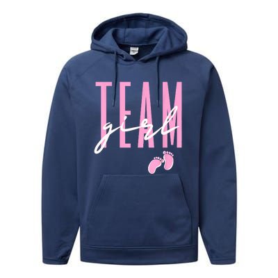 Team Girl Gender Reveal Baby Shower Pink Or Blue Performance Fleece Hoodie