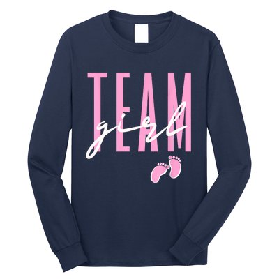 Team Girl Gender Reveal Baby Shower Pink Or Blue Long Sleeve Shirt