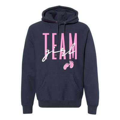 Team Girl Gender Reveal Baby Shower Pink Or Blue Premium Hoodie