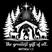 The Greatest Gift Of All Matthew 1:21 Christmas 16 in Basic Backpack