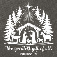 The Greatest Gift Of All Matthew 1:21 Christmas Cotton Canvas Backpack