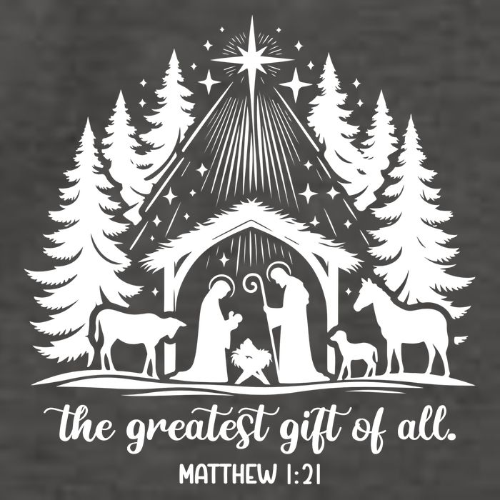 The Greatest Gift Of All Matthew 1:21 Christmas Vector Backpack