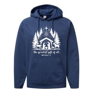 The Greatest Gift Of All Matthew 1:21 Christmas Performance Fleece Hoodie