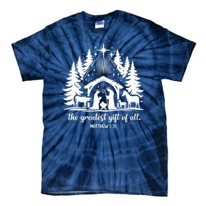 The Greatest Gift Of All Matthew 1:21 Christmas Tie-Dye T-Shirt