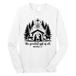 The Greatest Gift Of All Matthew 1:21 Christmas Long Sleeve Shirt