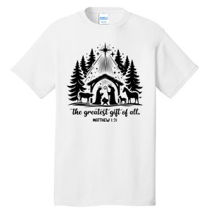 The Greatest Gift Of All Matthew 1:21 Christmas Tall T-Shirt