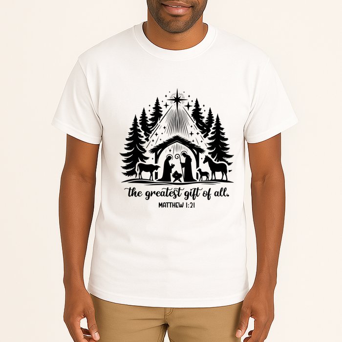 The Greatest Gift Of All Matthew 1:21 Christmas Tall T-Shirt