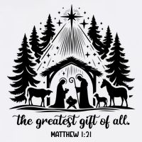 The Greatest Gift Of All Matthew 1:21 Christmas Sustainable Bucket Hat