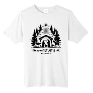 The Greatest Gift Of All Matthew 1:21 Christmas Tall Fusion ChromaSoft Performance T-Shirt