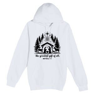 The Greatest Gift Of All Matthew 1:21 Christmas Premium Pullover Hoodie