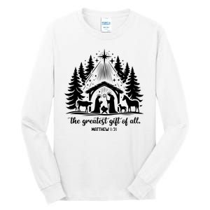 The Greatest Gift Of All Matthew 1:21 Christmas Tall Long Sleeve T-Shirt