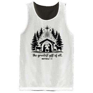 The Greatest Gift Of All Matthew 1:21 Christmas Mesh Reversible Basketball Jersey Tank