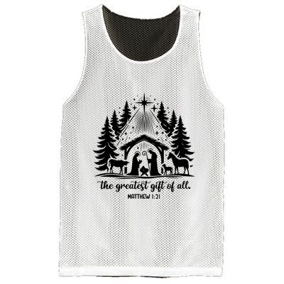 The Greatest Gift Of All Matthew 1:21 Christmas Mesh Reversible Basketball Jersey Tank