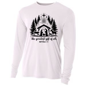 The Greatest Gift Of All Matthew 1:21 Christmas Cooling Performance Long Sleeve Crew