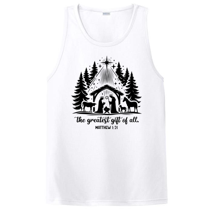 The Greatest Gift Of All Matthew 1:21 Christmas PosiCharge Competitor Tank