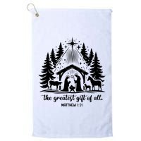 The Greatest Gift Of All Matthew 1:21 Christmas Golf Towel