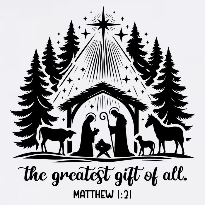 The Greatest Gift Of All Matthew 1:21 Christmas Golf Towel
