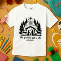 The Greatest Gift Of All Matthew 1:21 Christmas Kids T-Shirt
